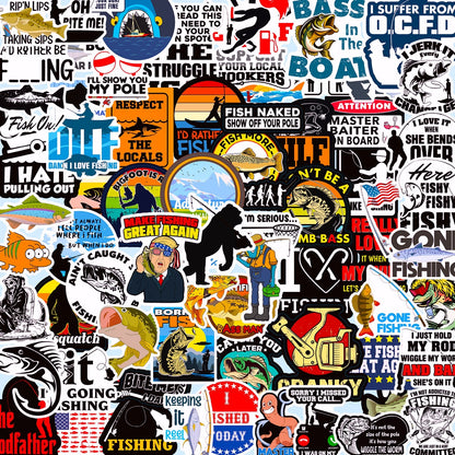 73 PCS Funny Fishing Stickers
