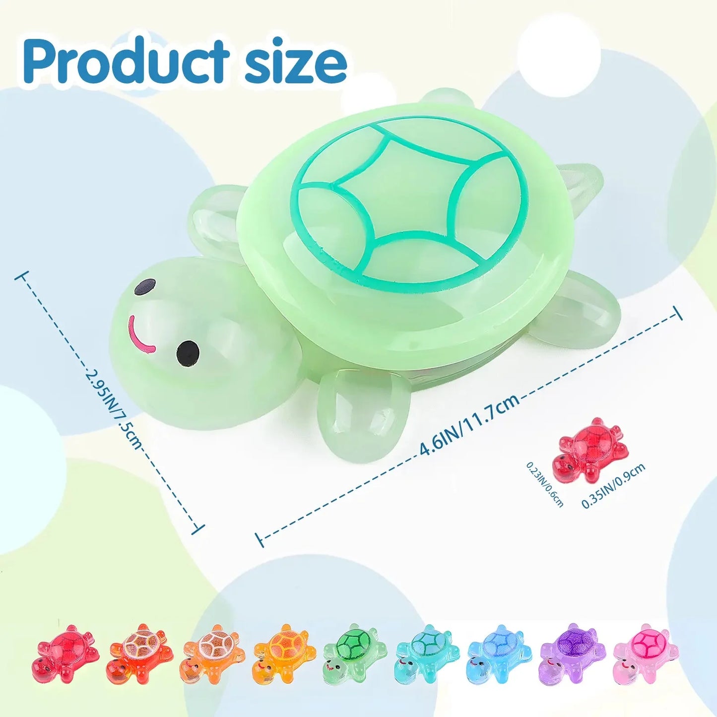 Jumbo turtle container and mini turtle product size comparison
