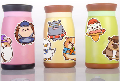 Pocket Pals by Puraesla – 156PCS Cute Animal Stickers for Kids, Waterproof Vinyl Water Bottle Stickers, Self-Adhesive P…