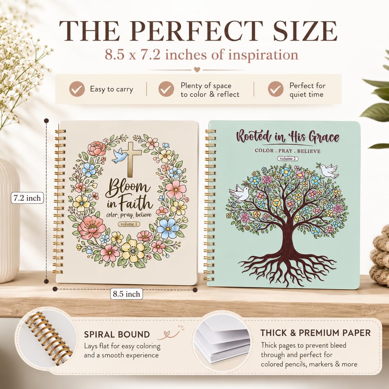 2PCS Christian Coloring Books by Puraesla - for Adults or Kids, Jesus Faith Bible in a Year Art, Religious Scripture Bi…