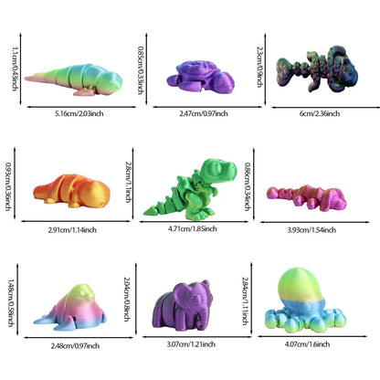 60-Piece 3D-Printed Animal Kingdom Model Set, Unique Animal Design Decorations for Room,…