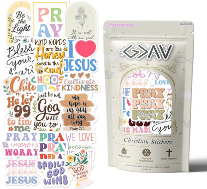 God Is Greater – 130-Piece Inspirational Scripture Sticker Collection by Puraesla