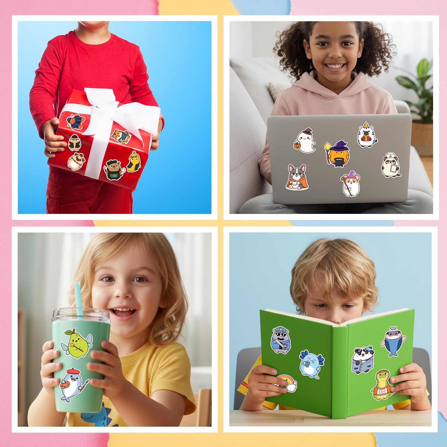 156/308 Pcs Animal Stickers for Kids