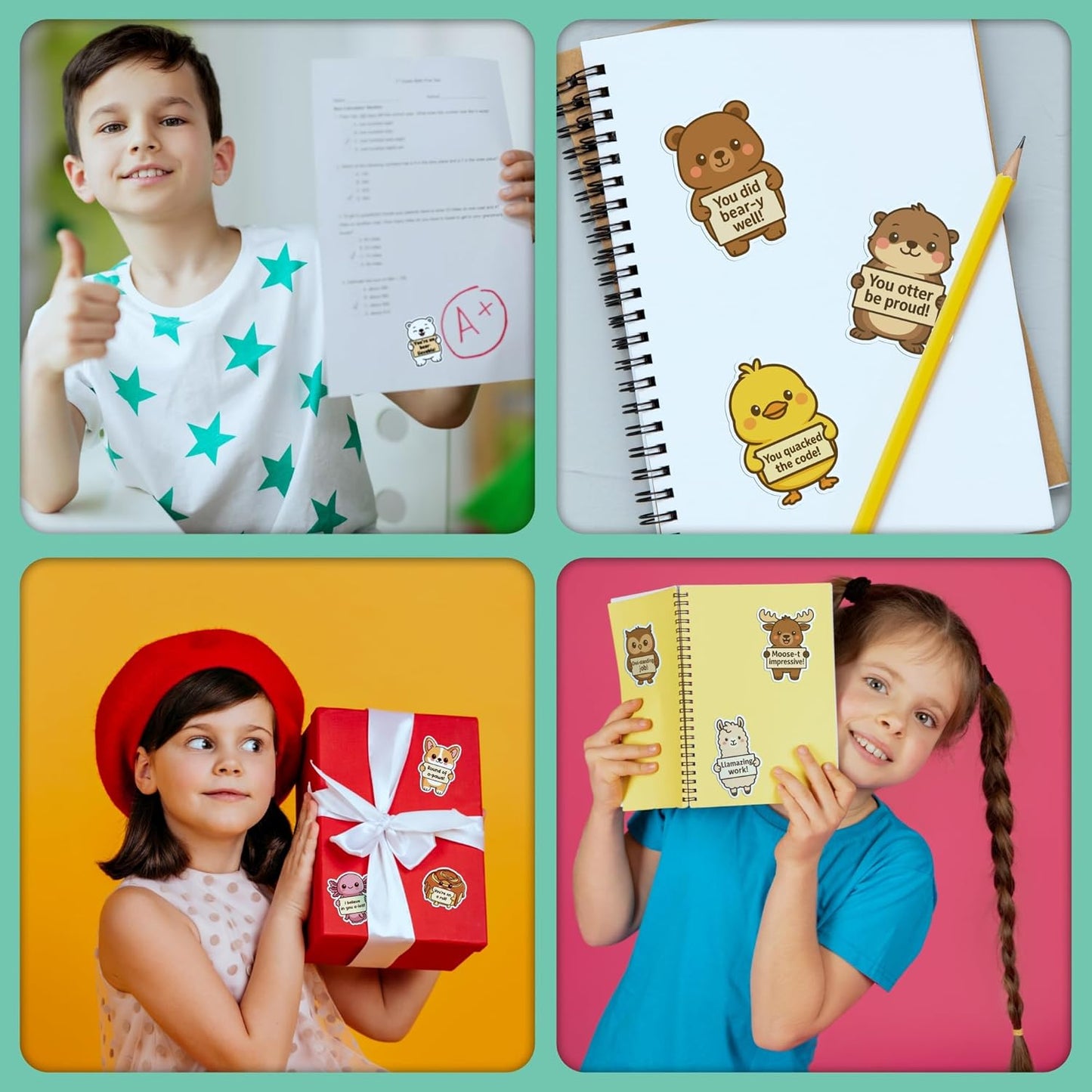 200PCS Punny Pals Stickers for Kids
