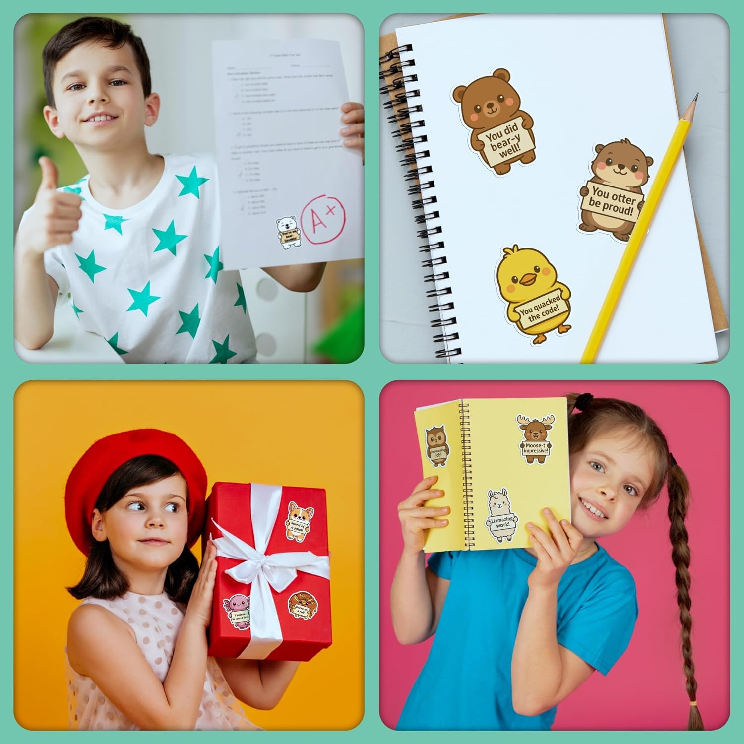 200PCS Punny Pals Stickers for Kids