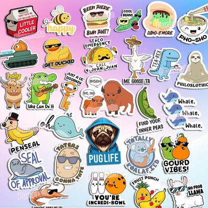 123 PCS Funny Emotional Pun Stickers for Adults