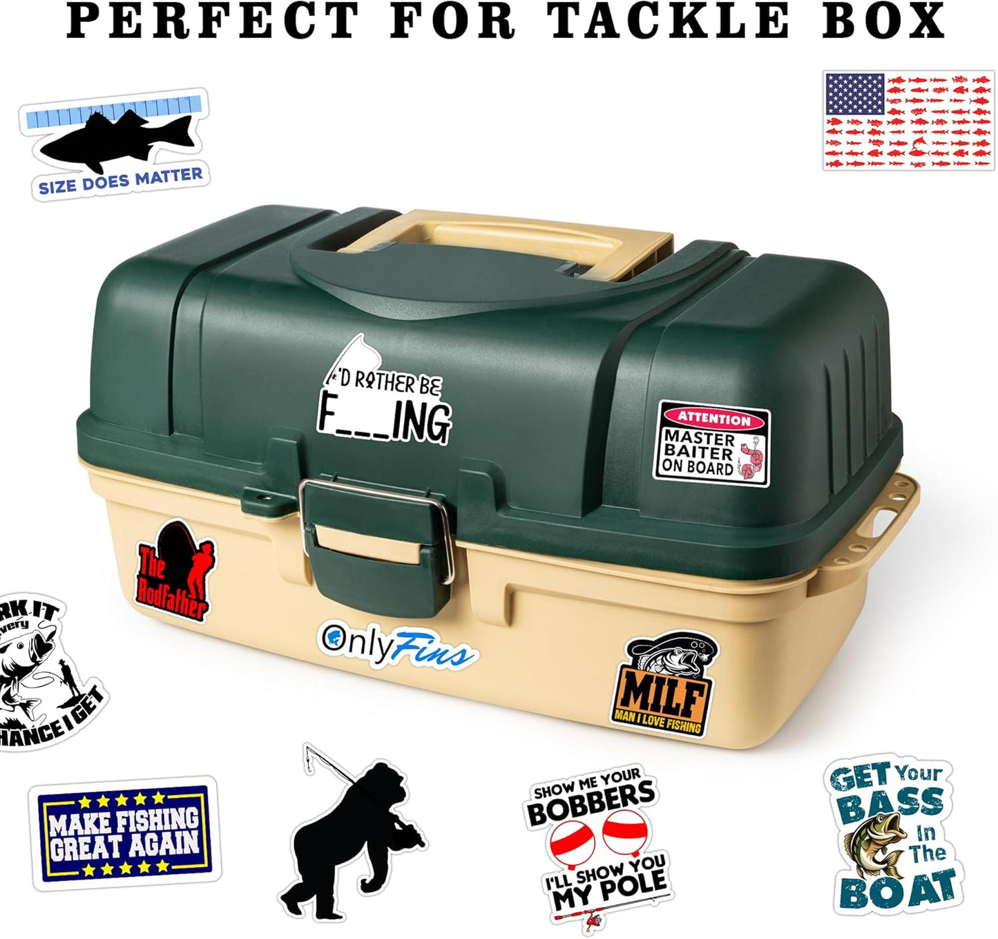 74pcs Funny Fishing Stickers Waterproof