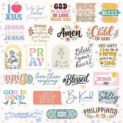 God Is Greater – 130-Piece Inspirational Scripture Sticker Collection by Puraesla