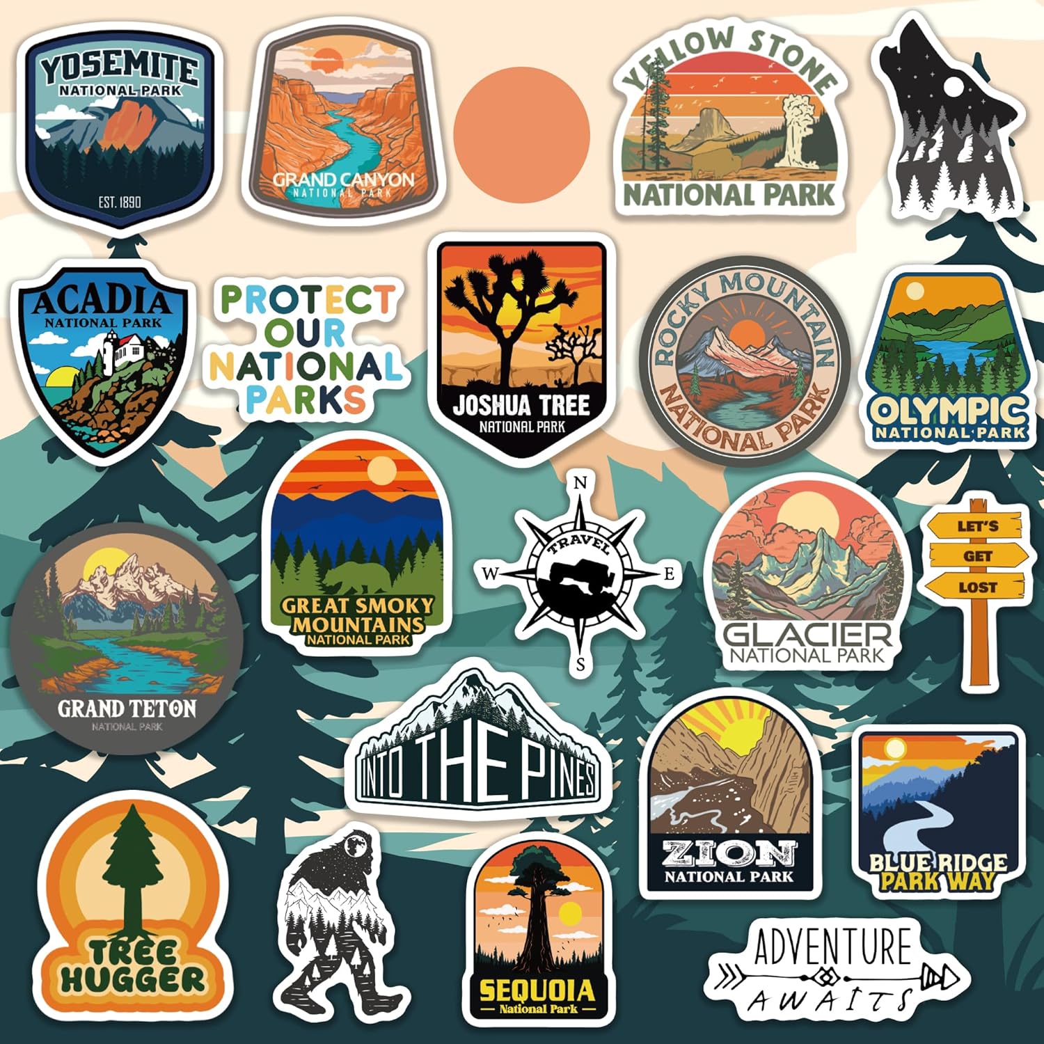156 Pcs National Parks Sticker Pack