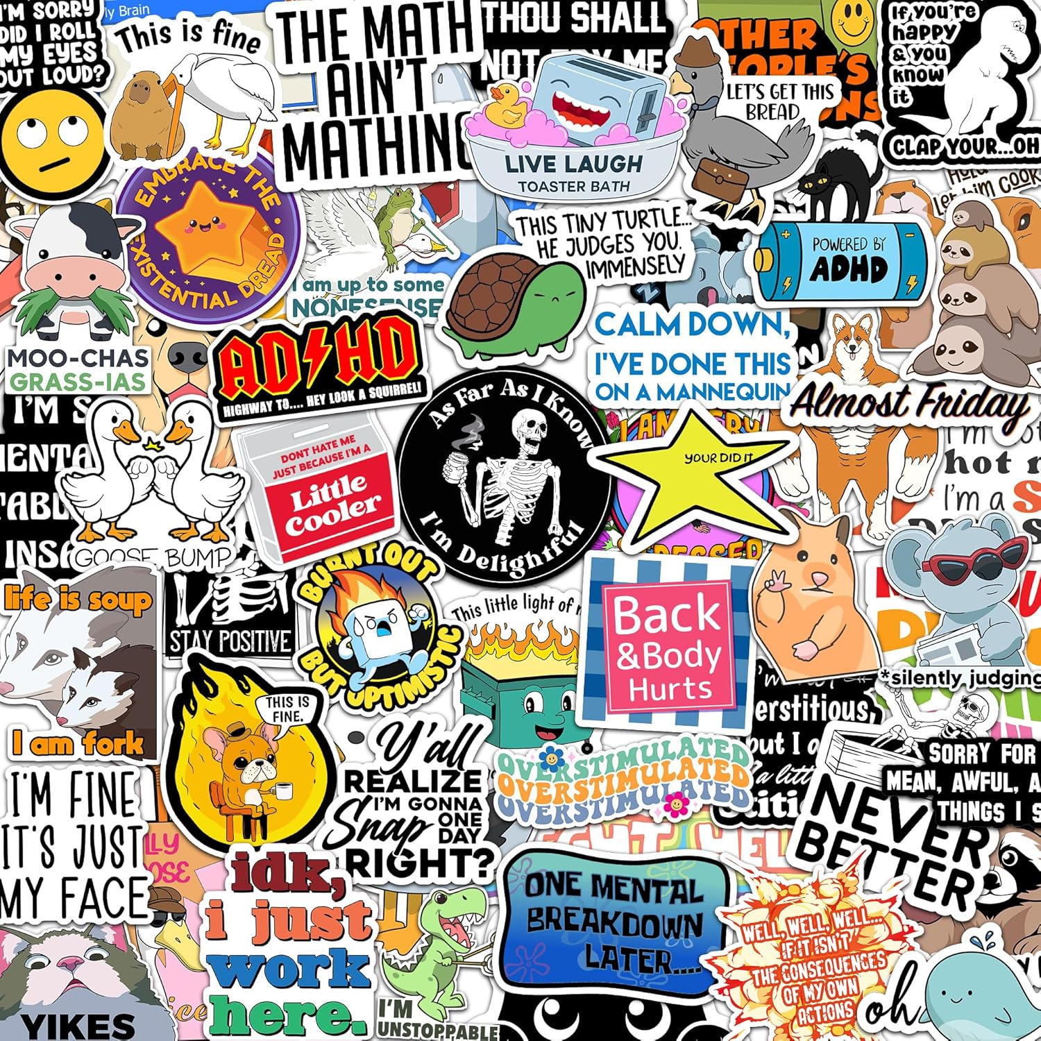 73 Pcs Funny Stickers for Adults Dirty Humor, Waterproof