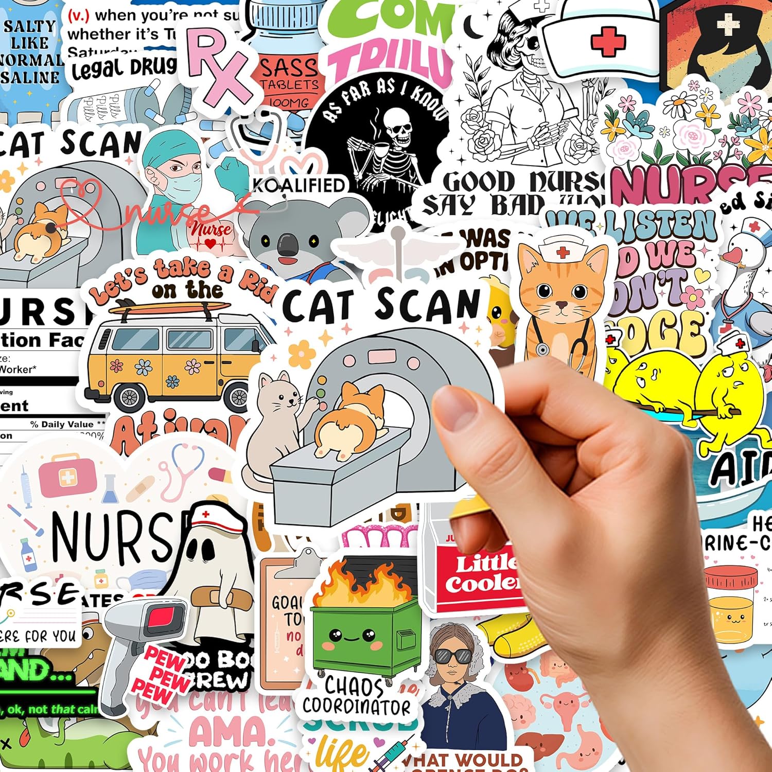 120Pcs Funny Nurse Stickers
