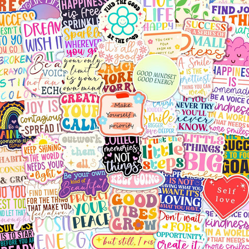 300Pcs Holographic Motivational Stickers Positive