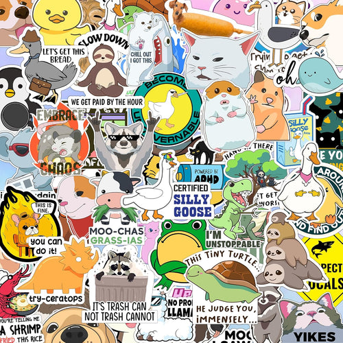 120pcs Funny Animal Stickers for Adults (Dirty)