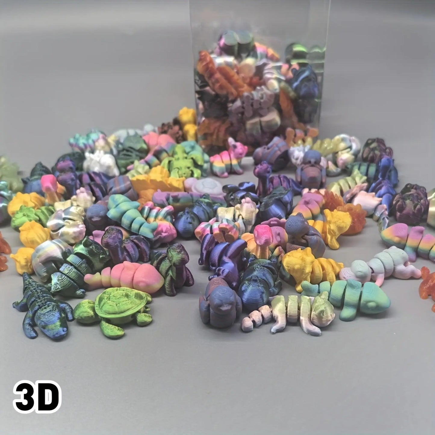 60-Piece 3D-Printed Animal Kingdom Model Set, Unique Animal Design Decorations for Room,…