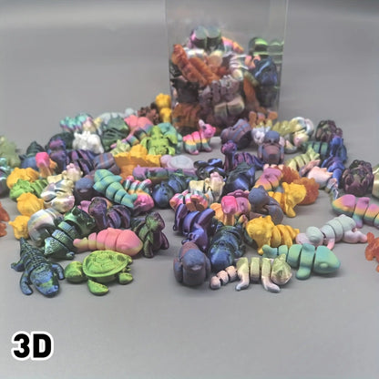60-Piece 3D-Printed Animal Kingdom Model Set, Unique Animal Design Decorations for Room,…